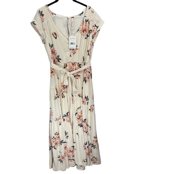 NEW Free People All I Got Floral Maxi Dress Boho Peasant Women's Ivory Size 4 - Picture 2 of 14